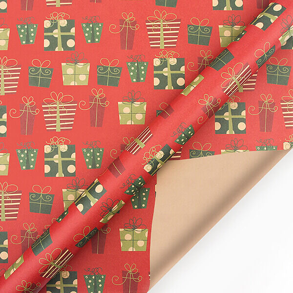Gift Wrapping Paper-red color with gift