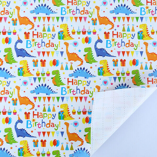 Happy Birthday Gift Wrapping Paper for kids-dinosaur 