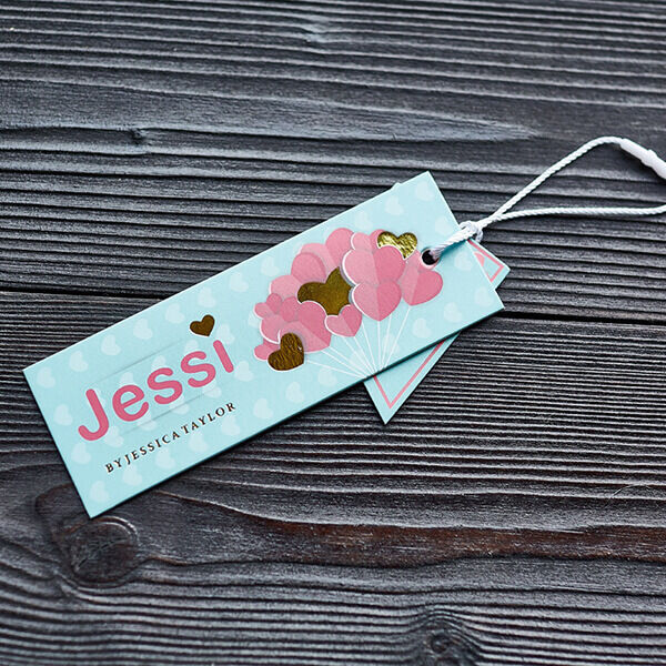 Paper card label for garment