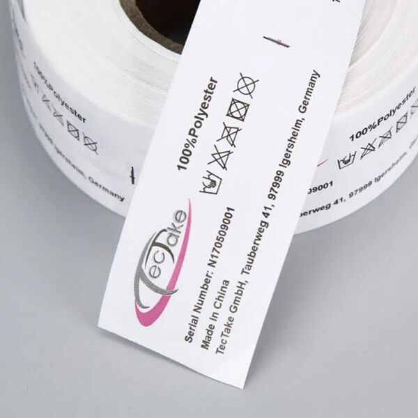 Custom Printed Garment Label In Roll