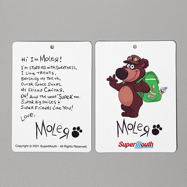 Printed paper tag for bag