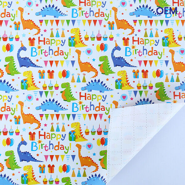 Happy Birthday Gift Wrapping Paper for kids-dinosaur 