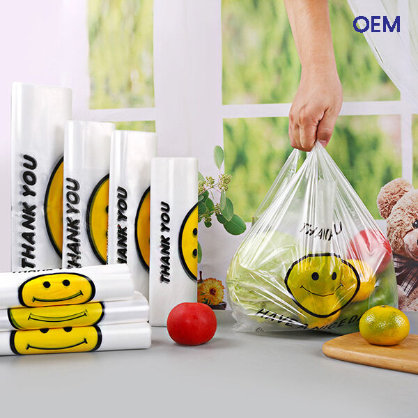 Shopping bags with printing smile