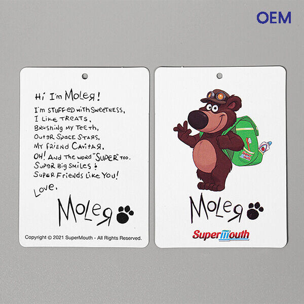 Printed paper tag for bag