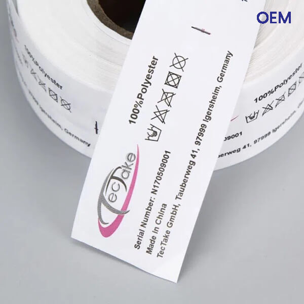 Custom Printed Garment Label In Roll