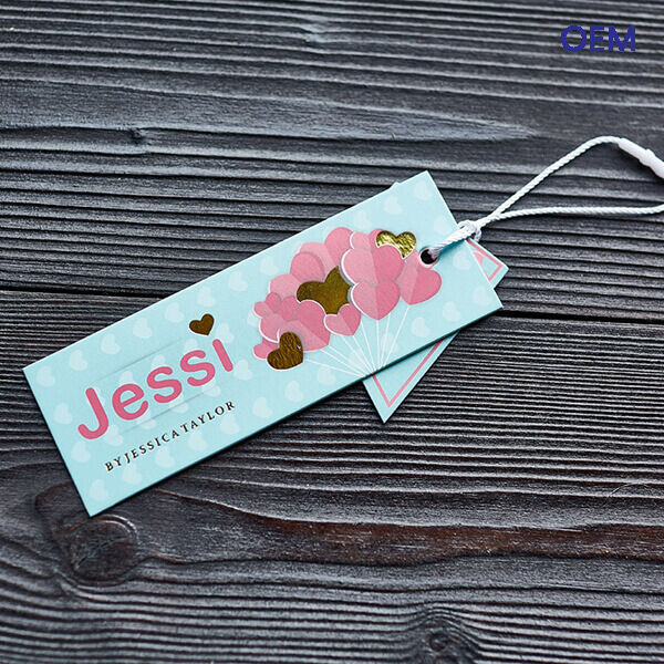 Paper card label for garment