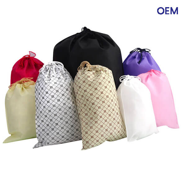 Non-woven easy take bags with pull rope