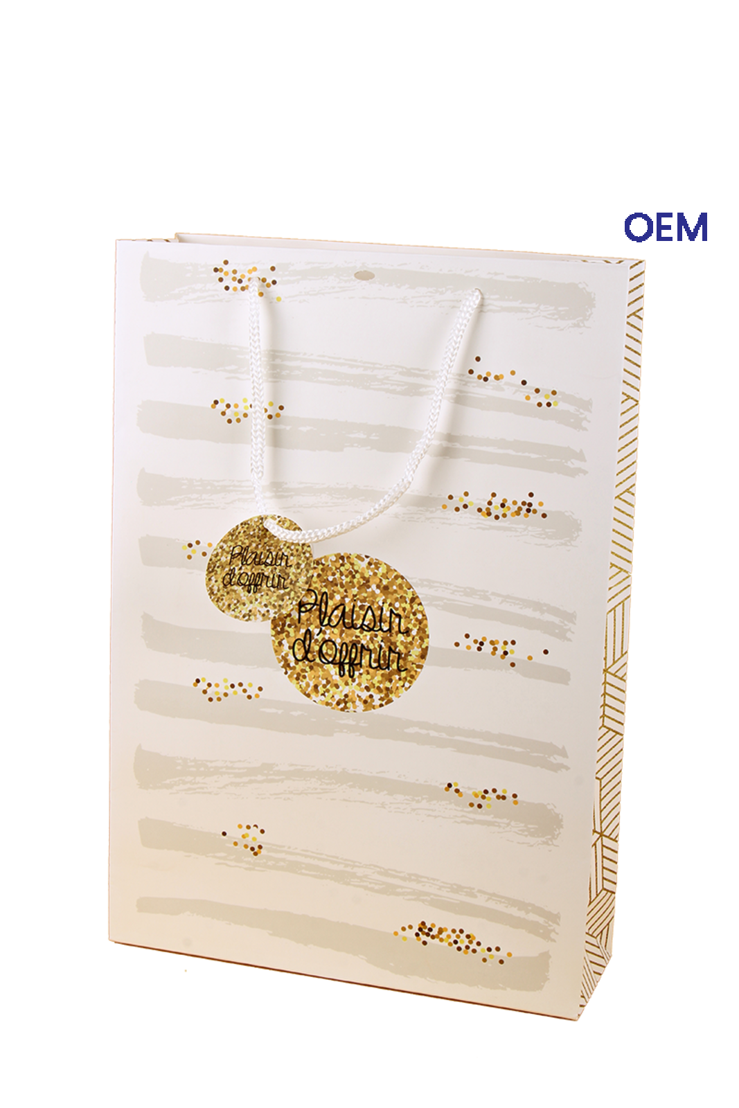 PG32 paper rope paper bag with glitter 