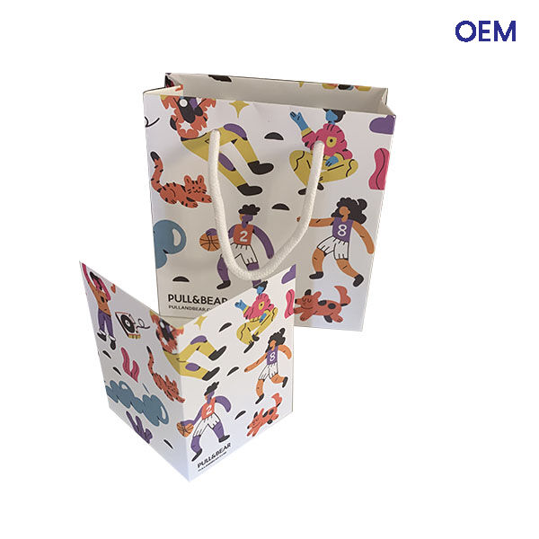 PG02 tiny totes white kraft paper gift bag customized OEM