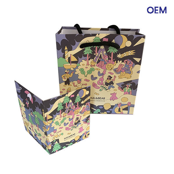 PG02 tiny totes white kraft paper gift bag customized OEM