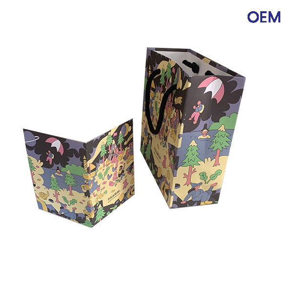 PG02 tiny totes white kraft paper gift bag customized OEM