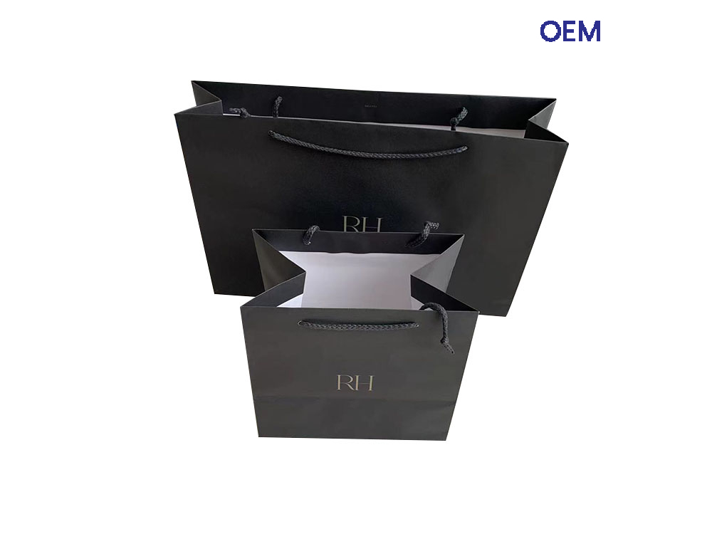 PG01 customized white kraft paper bag with rope handle