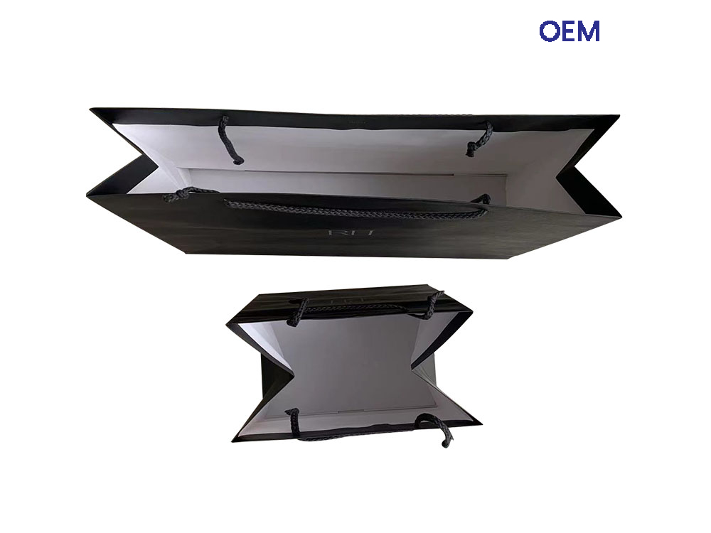 PG01 customized white kraft paper bag with rope handle