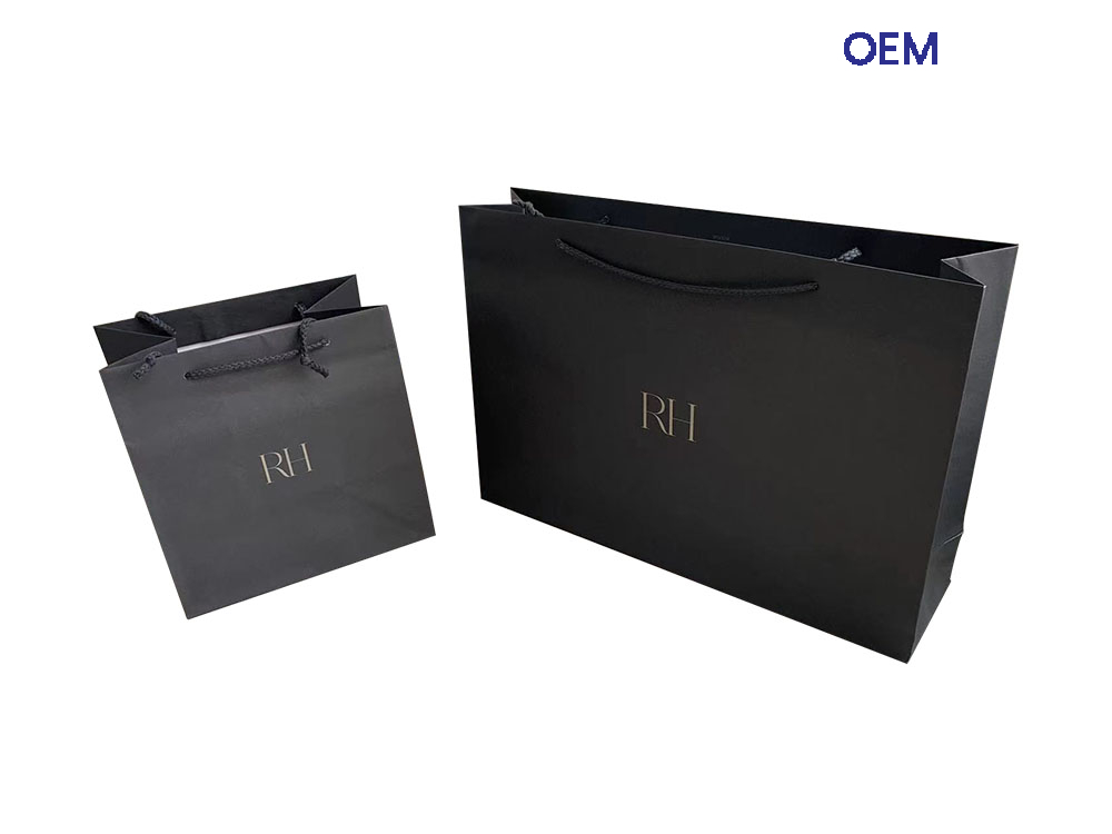 PG01 customized white kraft paper bag with rope handle