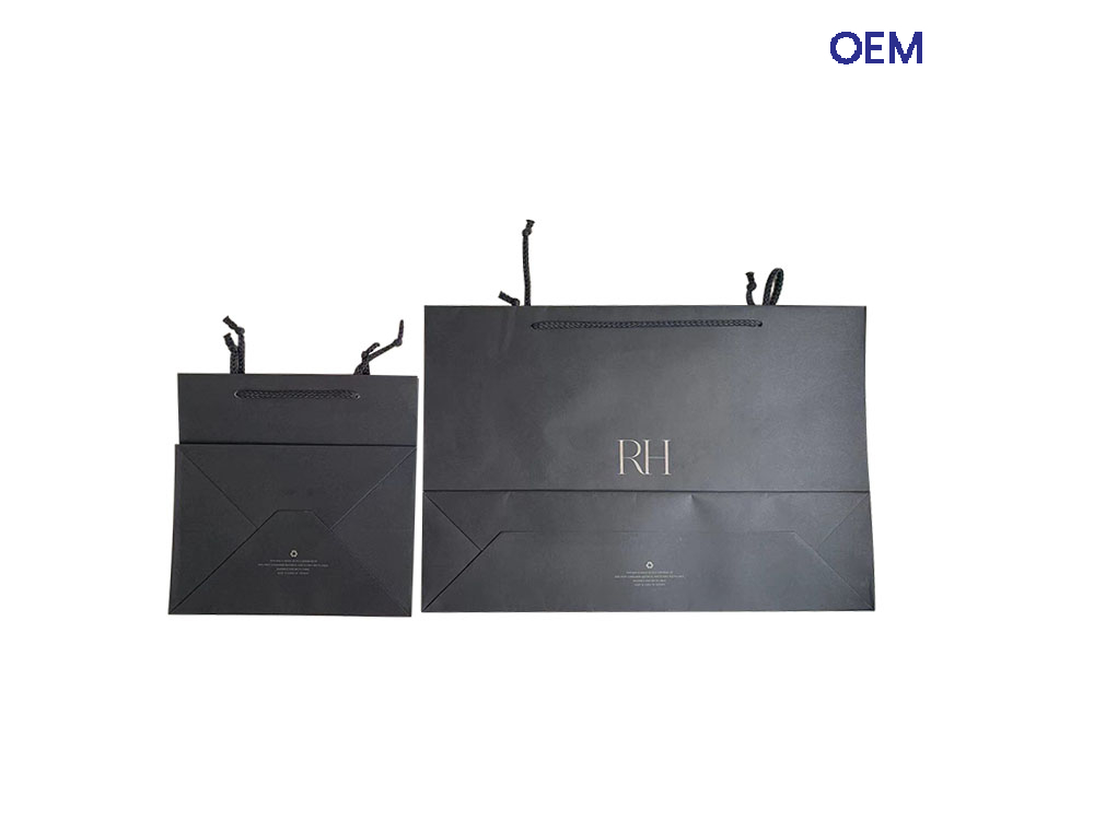 PG01 customized white kraft paper bag with rope handle